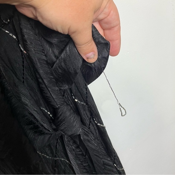 Francesca of Damon for starington black beaded silk dress size 8 - Picture 4 of 9